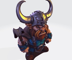 Berserker Dwarf: High-Poly Viking Miniature for 3D Printing (Resin Optimized)