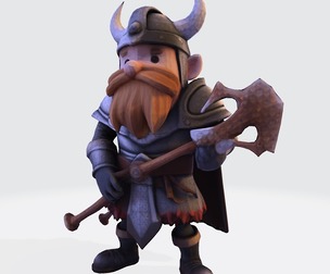Stylized Viking Warrior: Low-Poly 3D Print Model (FDM & Resin Optimized)