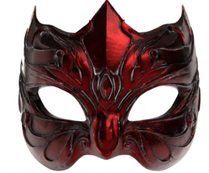 High-Poly Red Horned Mask - 3D Print Ready