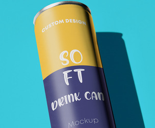 Soft Drink Aluminium Can Mockup PSD Template - Vibrant Display
