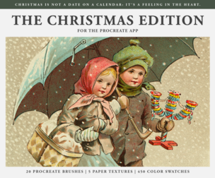 The Christmas (2025) Procreate Kit (Procreate Brushes, Paper Textures & Color Palettes)