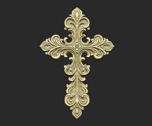 pattern cross Jesus church pray ornate wall floral symbol