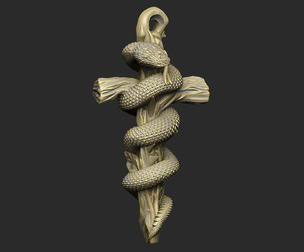 Anaconda religious floral witch evil amulet snake skull