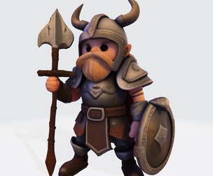 Stylized LowPoly 3D Viking II Warrior 3D print model