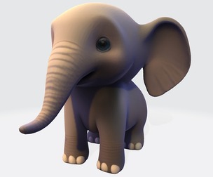 Cute Elephant 3D Model – Multi-Format Bundle for Print, Animation & Collectibles