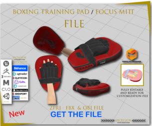Boxing Training Pad / Focus Mitt – Premium 3D Model (ZPRJ + FBX + OBJ)