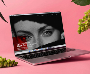 MacBook Pro Mockup PSD Template - Stylish Pink Background Scene