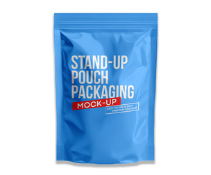Stand-Up Pouch Packaging Mockup PSD Template - Front View