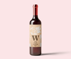 Wine Bottle Mockup PSD Template - Minimalist Label Display