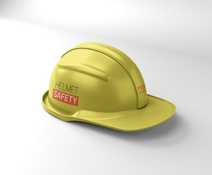 Safety Hard Hat Mockup PSD Template - Industrial PPE Branding