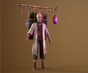 Old Merchant Rigged 3dcharacter