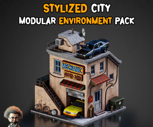 Stylized City – Modular Environment Pack - Vol 02 | 33 Assets Included |