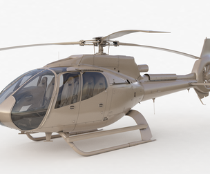 Airbus H130 Clay High Detail 3ds max Vray 3D model