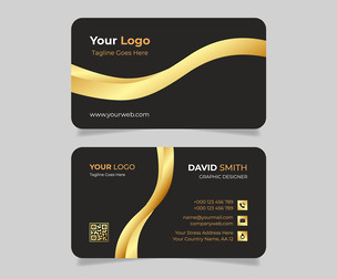 Golden Luxury Business Card, Modern Brand Identity,  EPS File