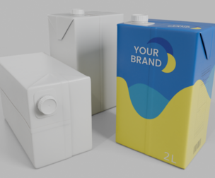 Beverage Carton 2000 ml - Customizable Drink Box