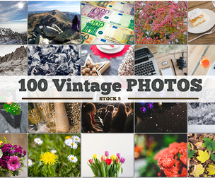 100 Vintage Photos Stock, Nature, Travel, Money, Food, Flowers, Tech, Sky, Nature, Landscape