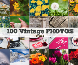 100 Vintage Photos Stock, Nature, Flowers, Tech, Food, Nature, Landscape, Technology