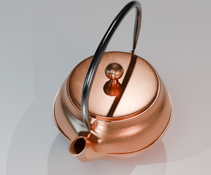 Copper teapot 3D model hardsuface