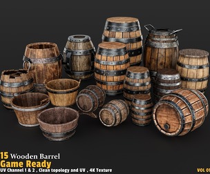 Wooden Barrel | Game Ready-VOL01