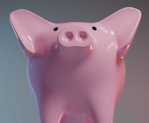 3D model pink piggy bank