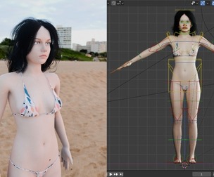 Summer Day Realistic Female - Rigged 3D Model