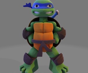 Ninja Tortue – Low Poly Cute 3D Model for FDM & Resin 3D Printing