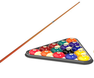 Cue stick and balls