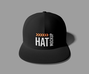 Black Snapback Baseball Cap Mockup PSD Template