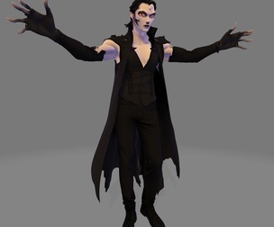 Gothic Vampire Lord | Stylized 3D Print Figurine – High Poly Edition