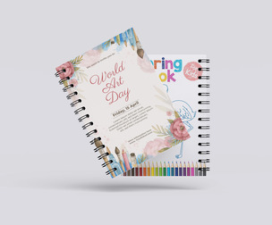Dual Spiral Notebook Mockup PSD Template - Front View & Back View