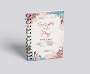 Spiral Notebook Mockup PSD Template - Angled View