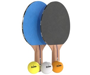 Table tennis paddle blue with balls