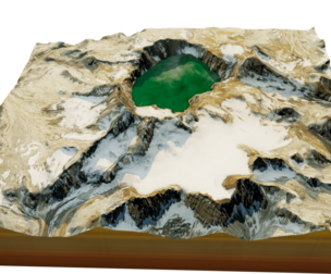Katmai volcano 3D model terrain