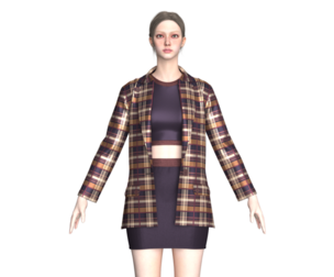 Girls Corporate Fashion Dress | Marvelous / Clo3d / obj / fbx