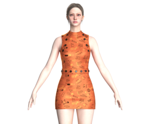 Girls Printed Short Dress | Marvelous / Clo3d / obj / fbx