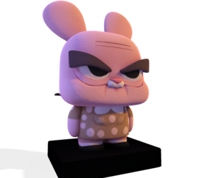 Joanna Watterson Low-Poly 3D Printable Character with Display Base – Stylized Fan Art Figurine