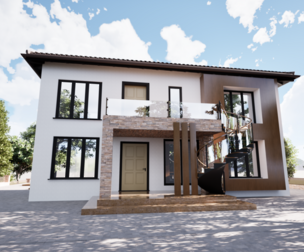 Modern and classic design House and pool 3D model