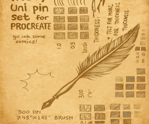 Feather Pin – Uni Pin Inspired Fine Line Brushes for Procreate