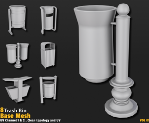 Trash Bin | Base Mesh-VOL01
