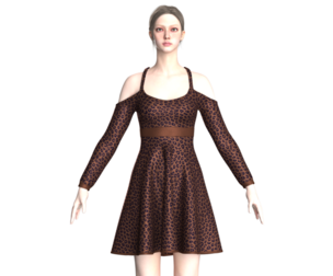 Girls Printed Midi Dress V4 | Marvelous / Clo3d / obj / fbx