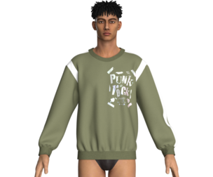 Men Iridescence Printed Sweatshirt  | Marvelous / Clo3d / obj / fbx