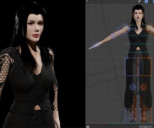 Dark Elegance Realistic Female - Fully Rigged 3D Character