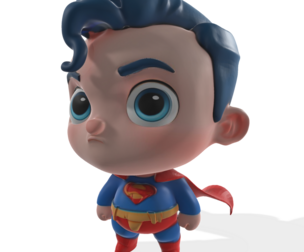 Cute Superhero 3D Model (STL, OBJ, FBX, GLB)
