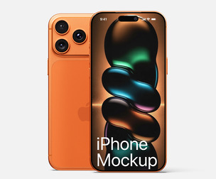 Dual-View iPhone 17 Mockup PSD Template Display