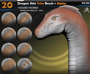 Dragon Skin Trim Brush + Alpha | Vol.06