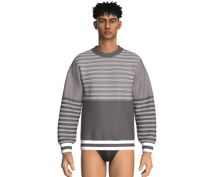 Men Striped Fashion Sweatshirt  | Marvelous / Clo3d / obj / fbx