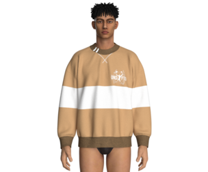 Men Tripping Collar Oversized Sweatshirt  | Marvelous / Clo3d / obj / fbx