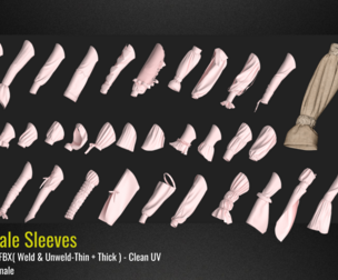 40 Female Sleeves. Marvelous Designer/Clo3D file+OBJ,FBX | Value Pack
