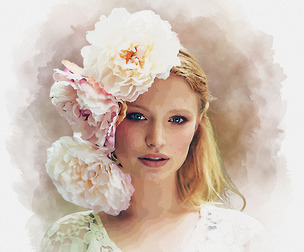 Classic Canvas Portrait Art Photo Effect PSD Template