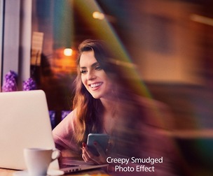 Creepy Smudged Photo Effect PSD Template